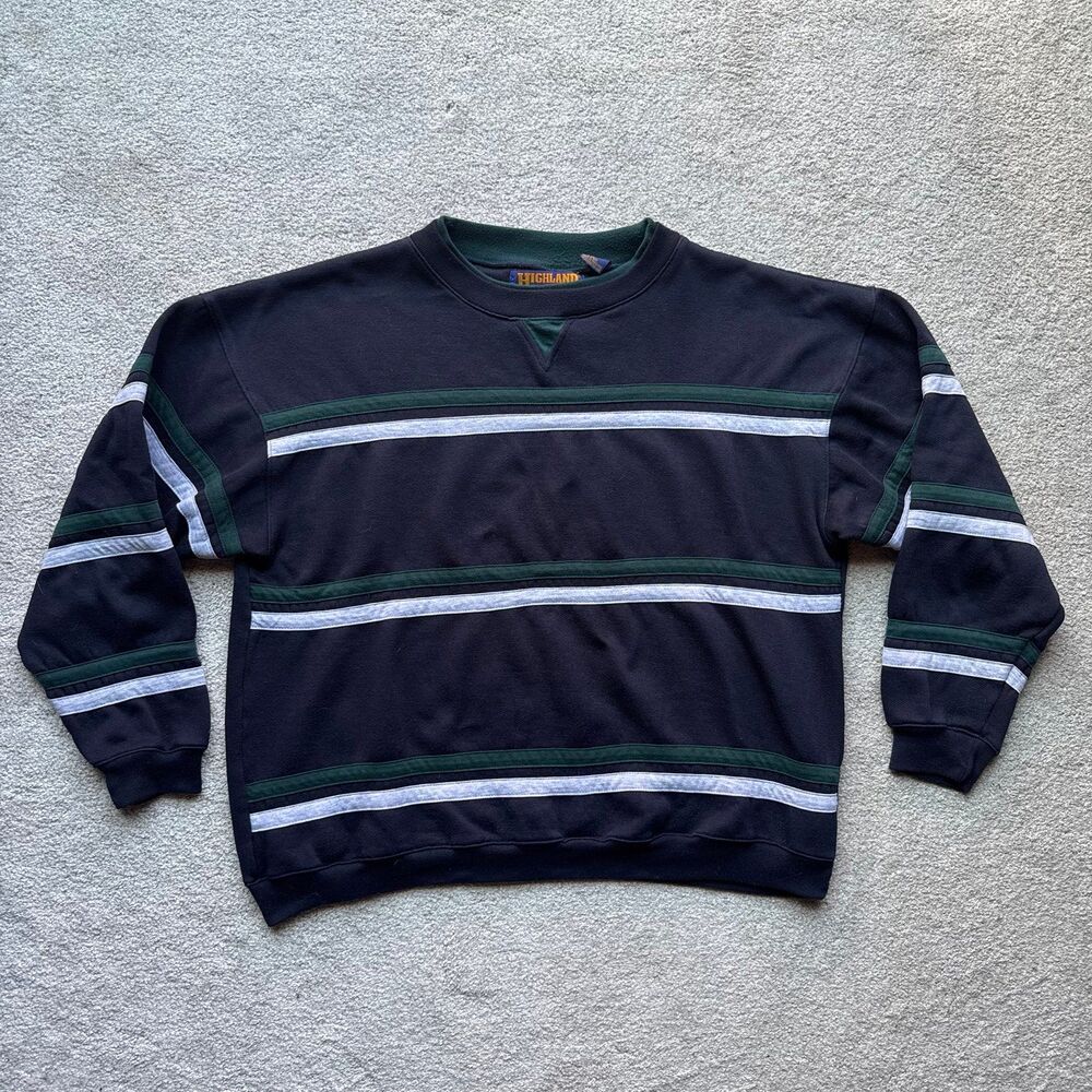 Vintage Highland Outfitters Striped Crewneck Sweatshirt Sweater